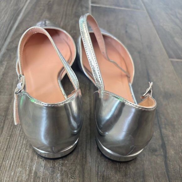 J. Crew Metallic Leather Ankle Strap Flat - Picture 2 of 4